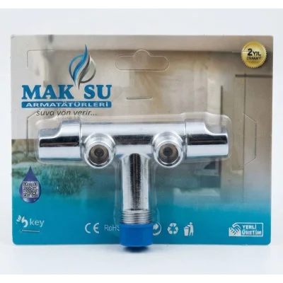 Çift çıkışlı taharet musluğu