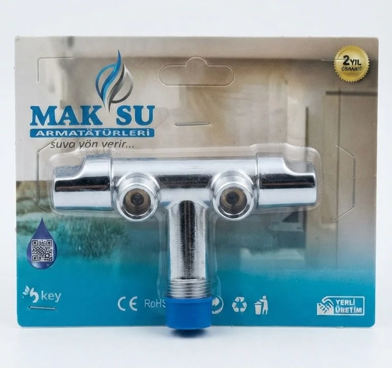 Çift çıkışlı taharet musluğu