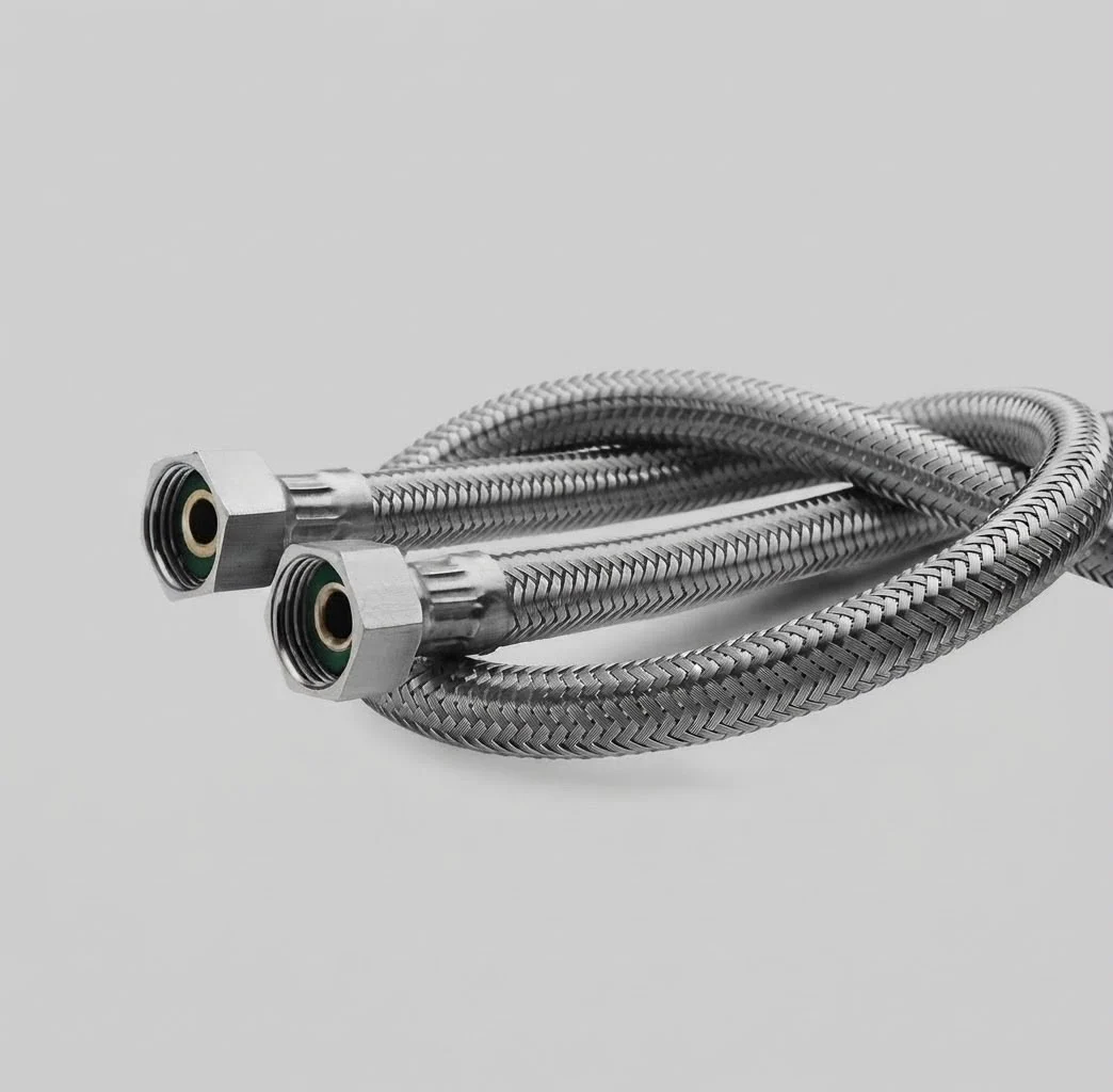 3/8-3/8 esnek çelik örgülü flex hortum (70 cm)