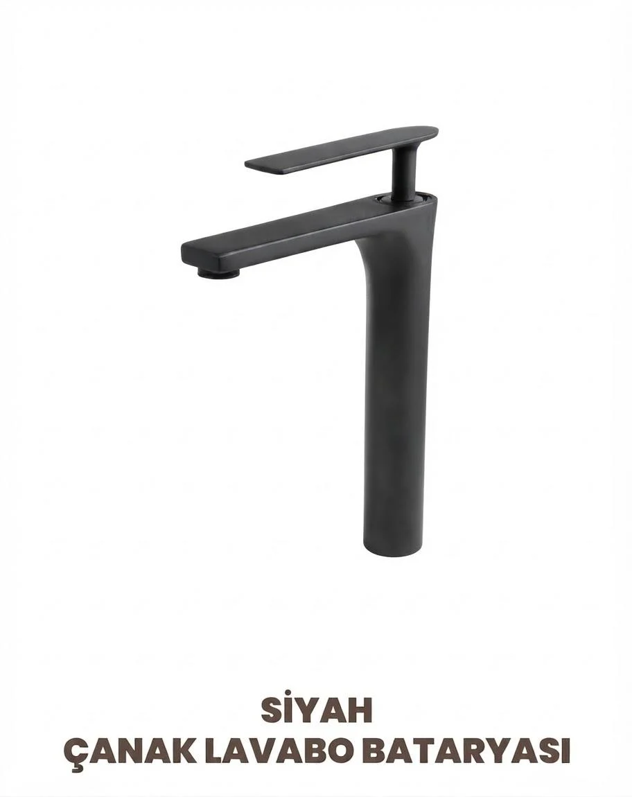 Siyah çanak lavabo bataryası