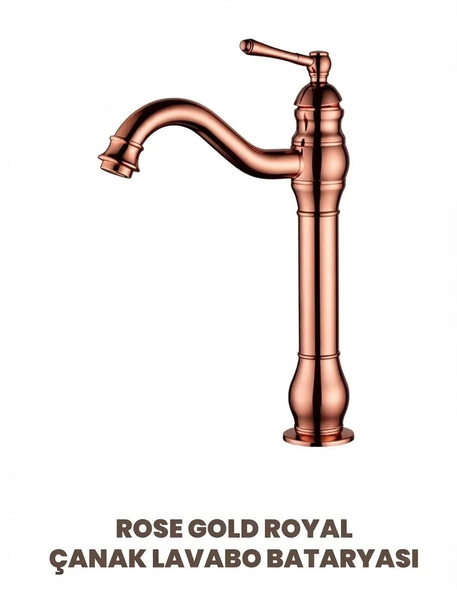 Rose gold royal çanak lavabo bataryası