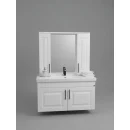 65 cm membran kapaklı çerçeveli beyaz banyo dolabı