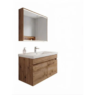 65 cm membran kapaklı ahşap banyo dolabı